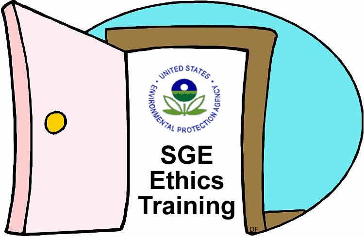 Open doorway with OGE logo and text "SGE Ethics Training"